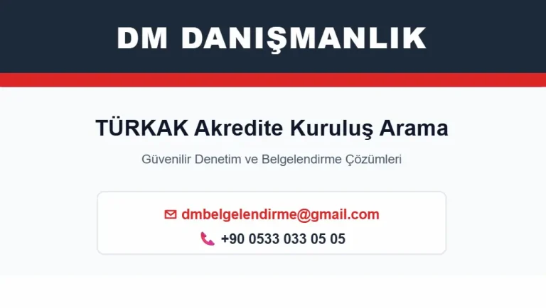 TÜRKAK Akredite Kuruluş Arama